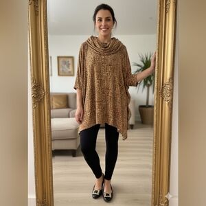 Boho 3X Floral Paisley  Asymmetrical Knit Soft Stretch Tunic Asymmetrical Top Ne